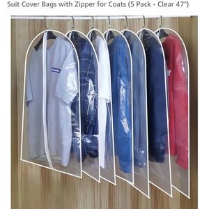 Clear Suit Cover Bags with Zipper 5 count